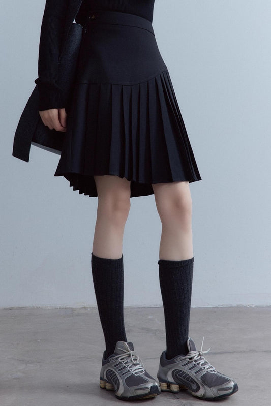 Elegant Asymmetrical Black Skirt