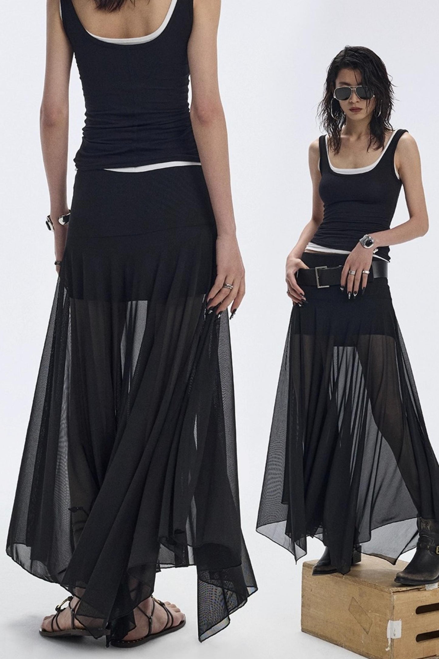 Breathing Black Summer Skirt
