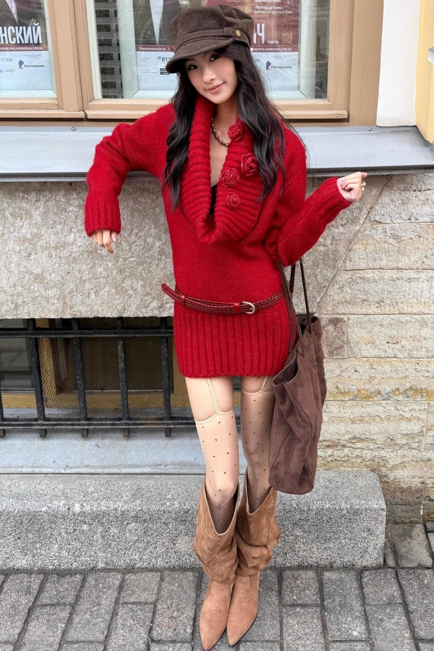 Red Rose Vintage Swing Dress