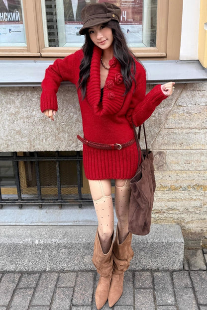 Red Rose Vintage Swing Dress