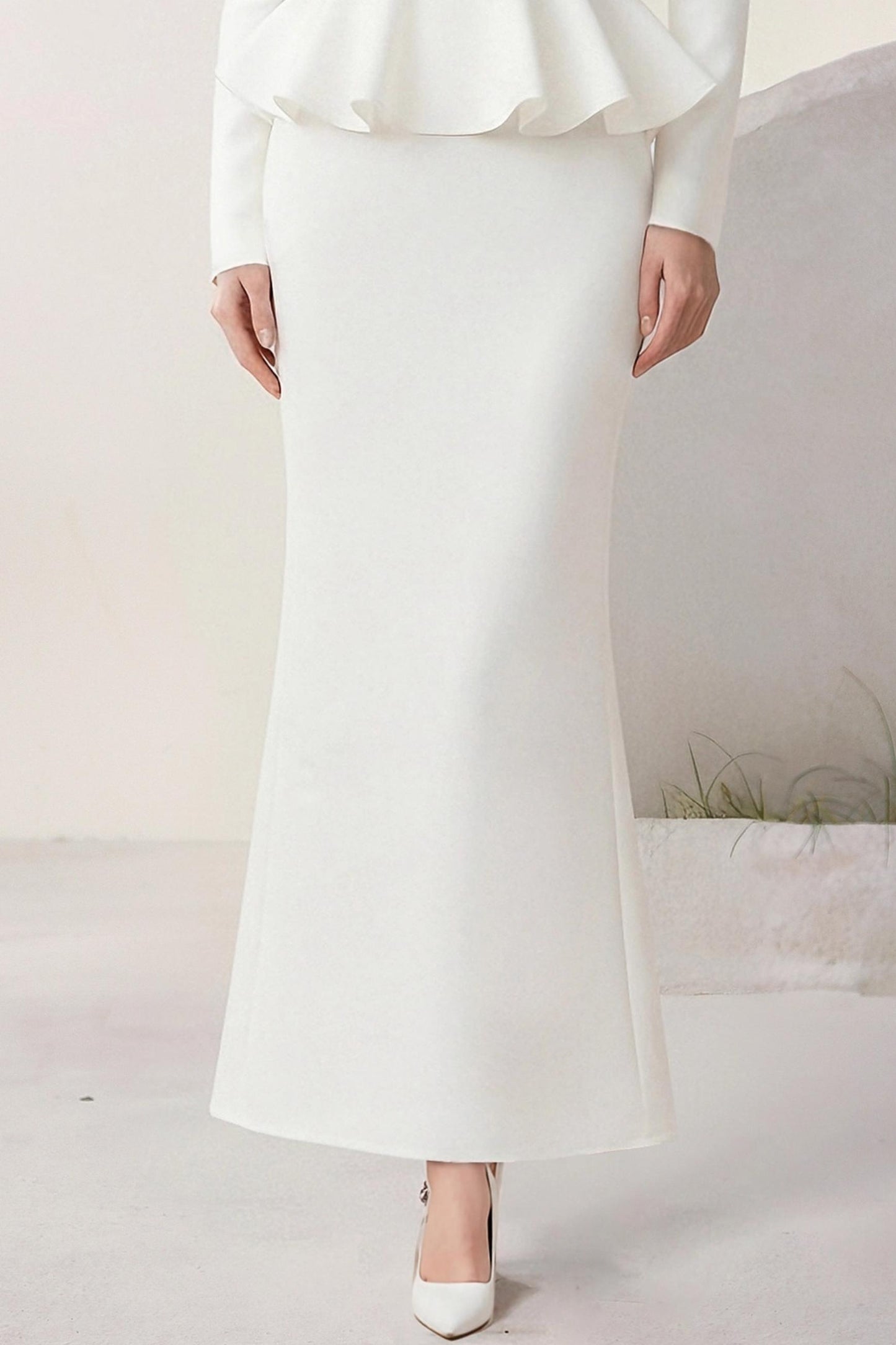 Clouds Diamond One-Shoulder Mermaid Top Skirt set-Up