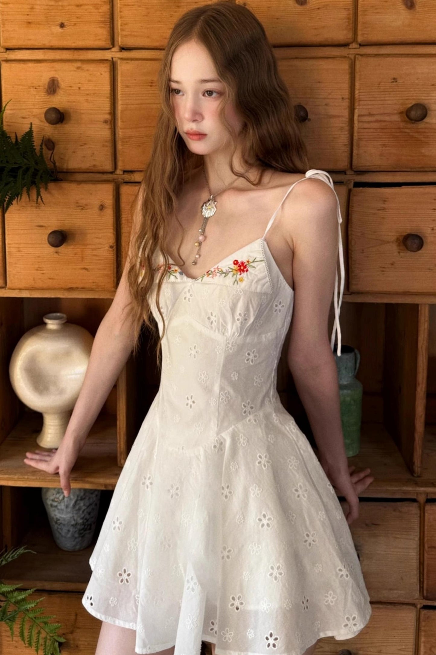 Floral V-Neck Halter A-Line Dress