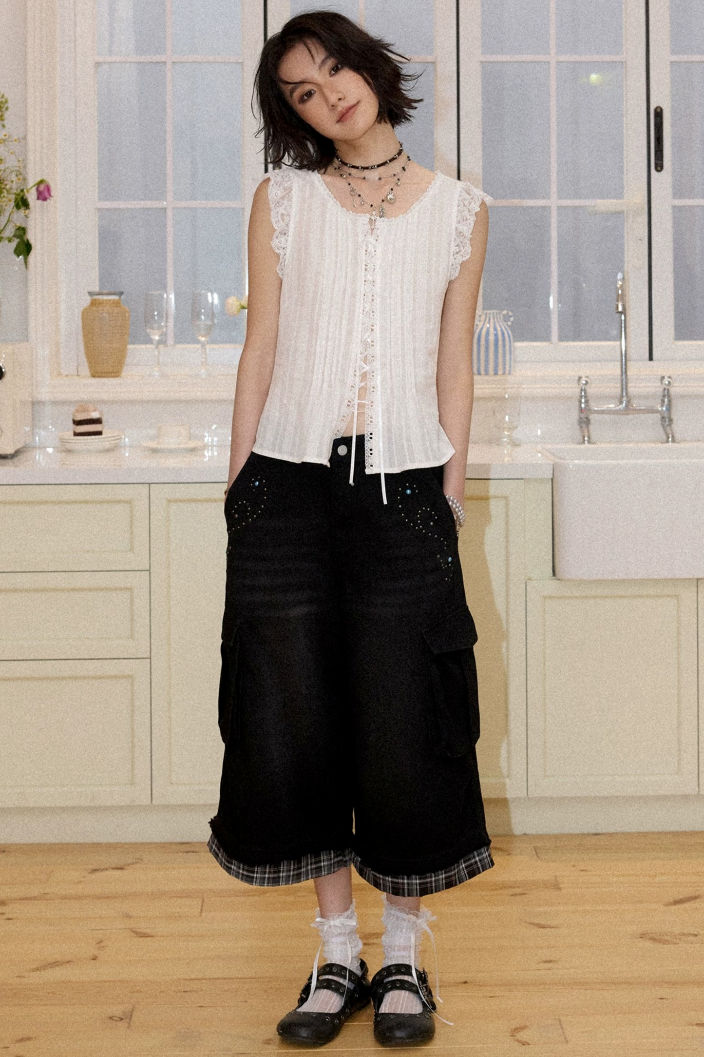 Starlight Lace Flutter Blouse