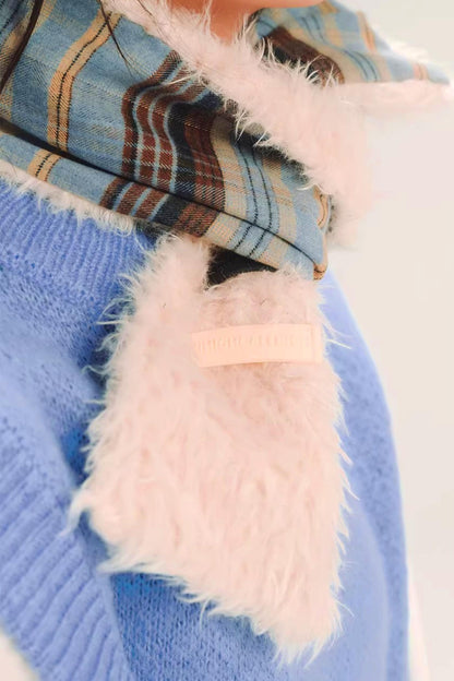 Plaid Wool Patchwork Scarf