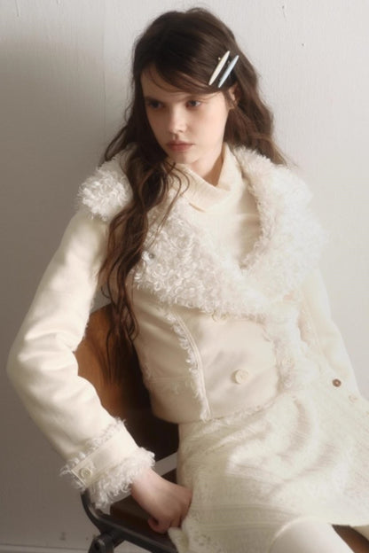 Suede Woolen Fishtail Suit Set-Up