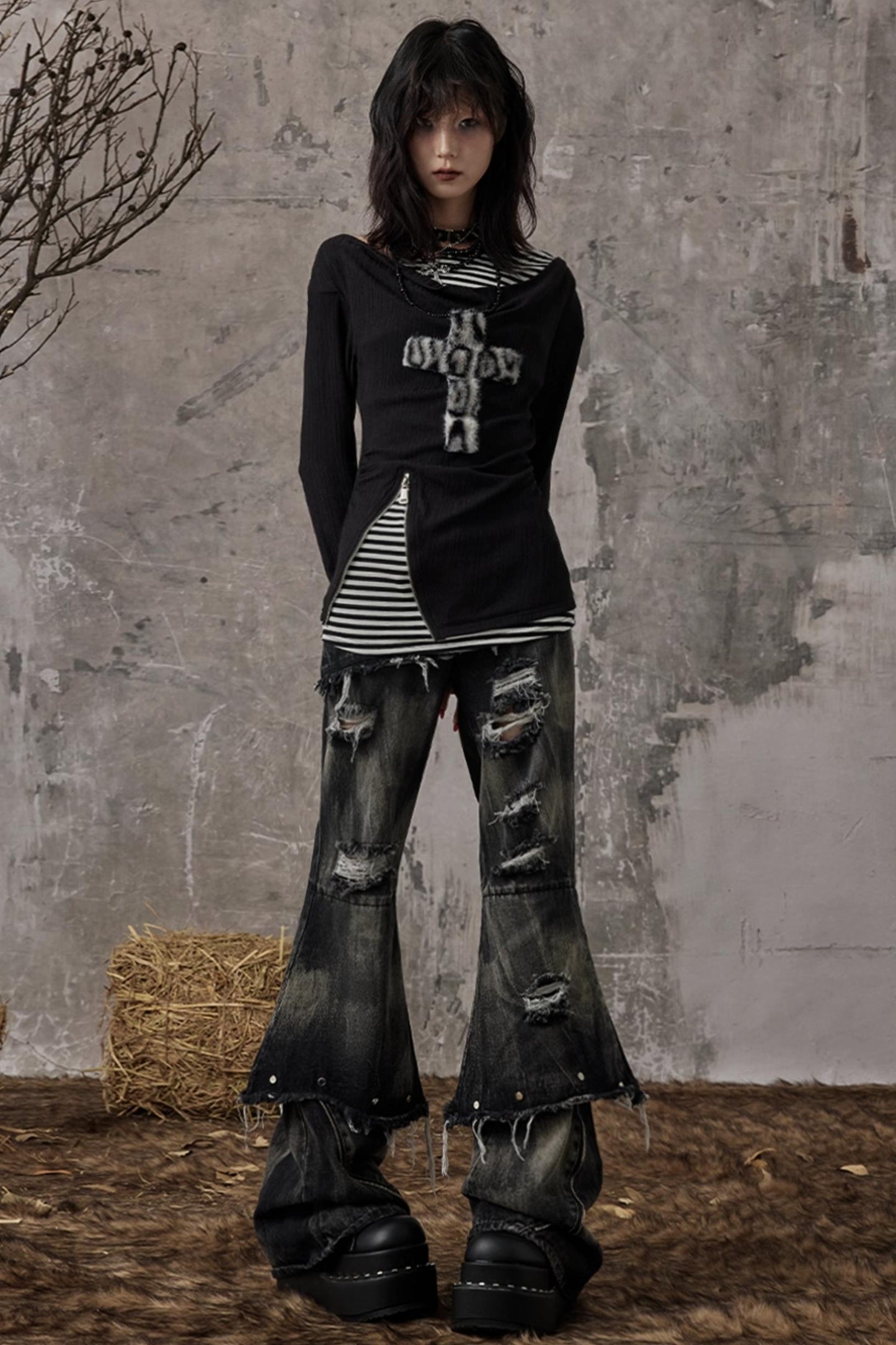 Vintage Punk Bootcut Jeans