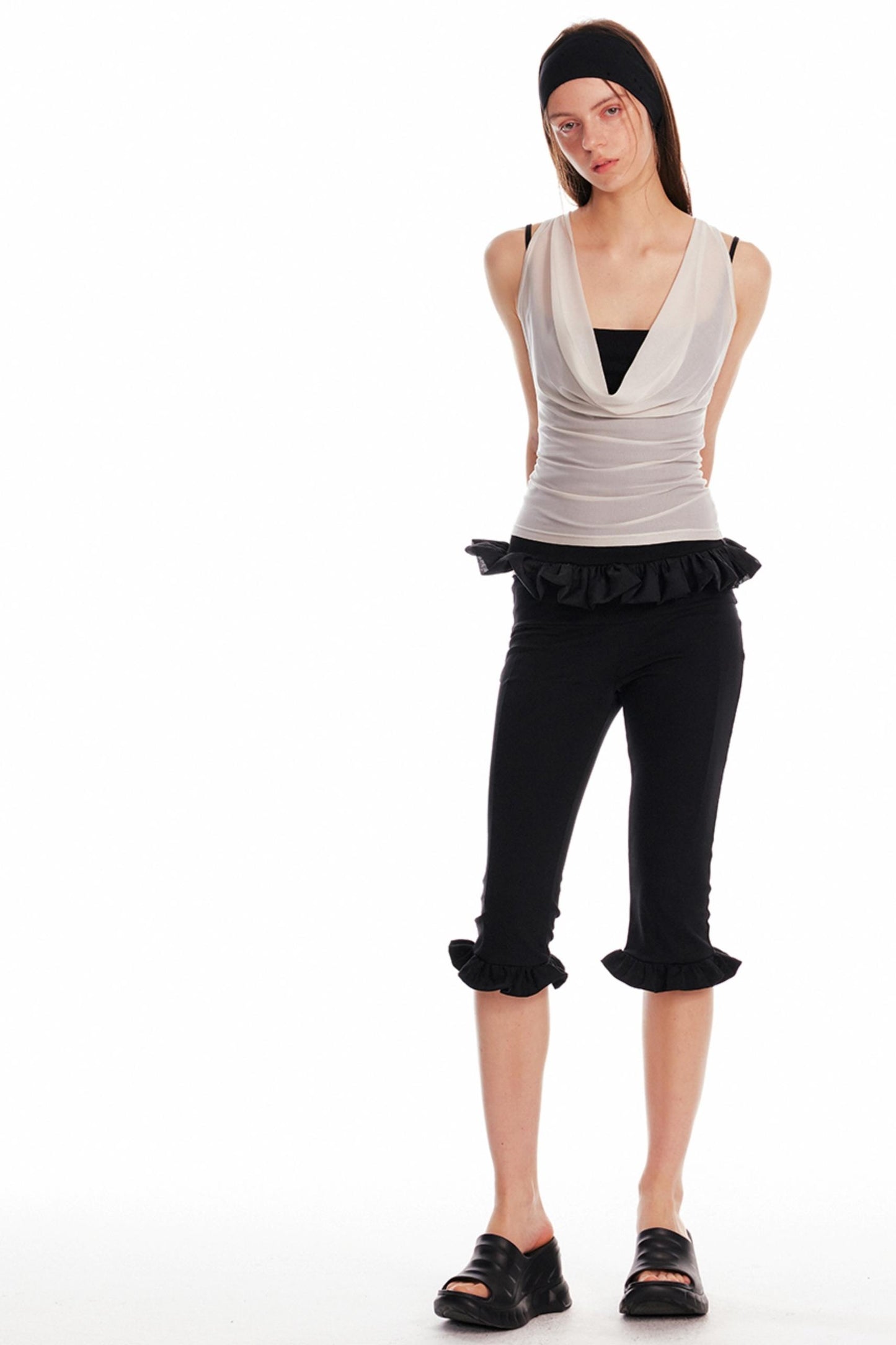 Lace-Trimmed Slim Pants