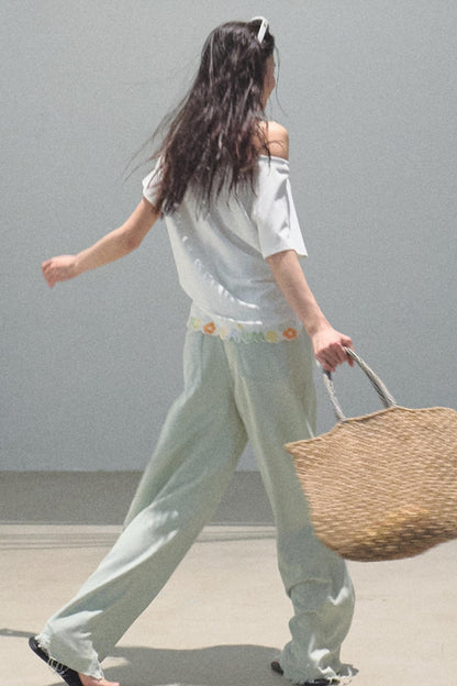 Pine and Cypress Embroidered Loose T-Shirt