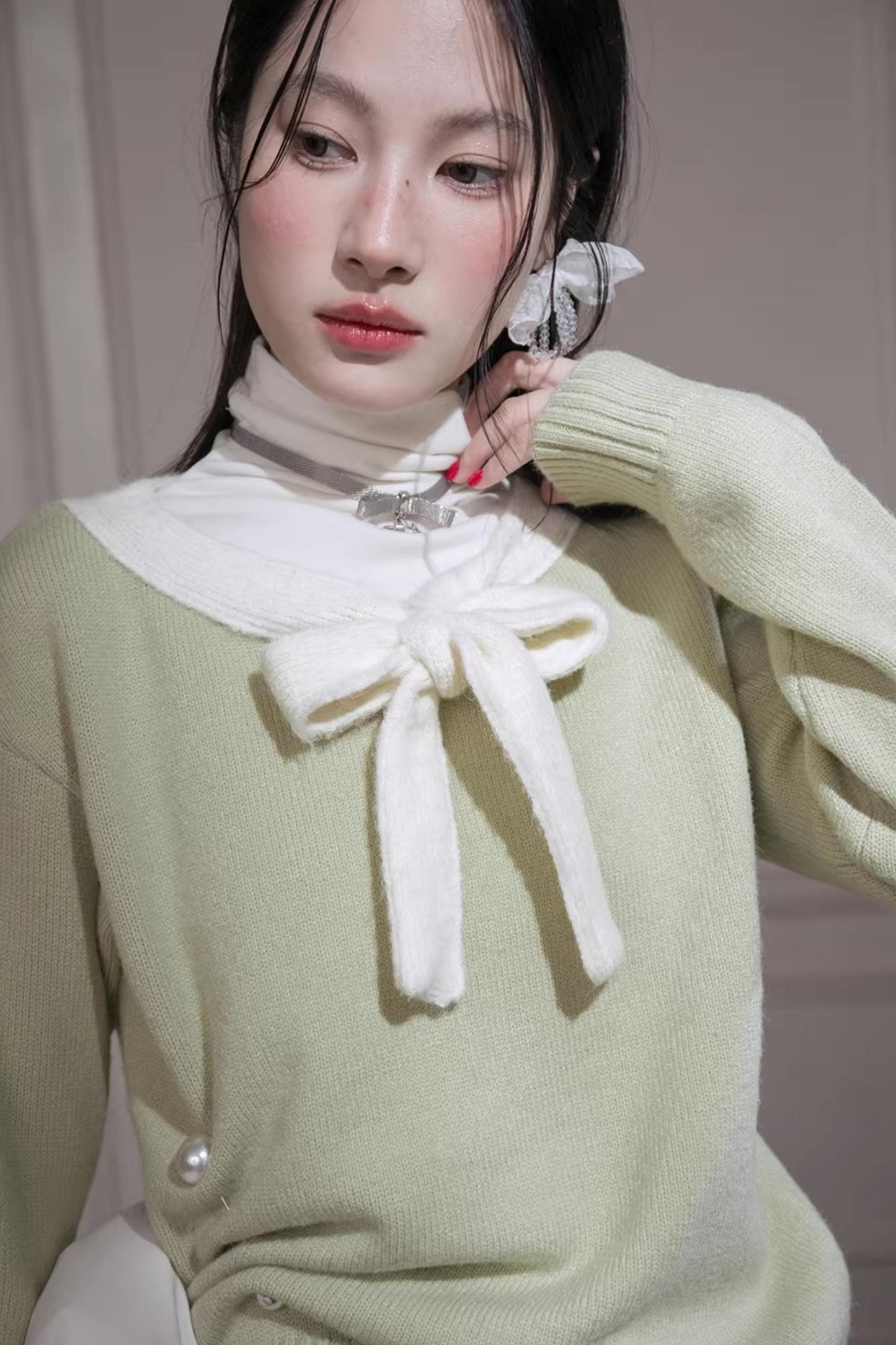 Winter-Woll-Farbblock-Pullover