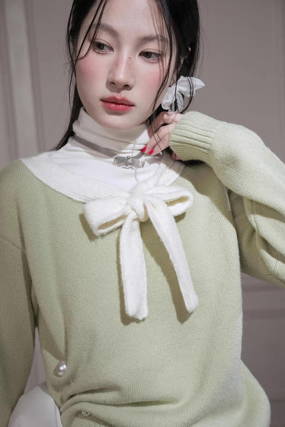 Winter-Woll-Farbblock-Pullover