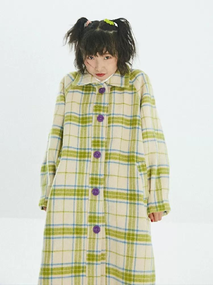 Long Sandwich Warm Tweed Coat