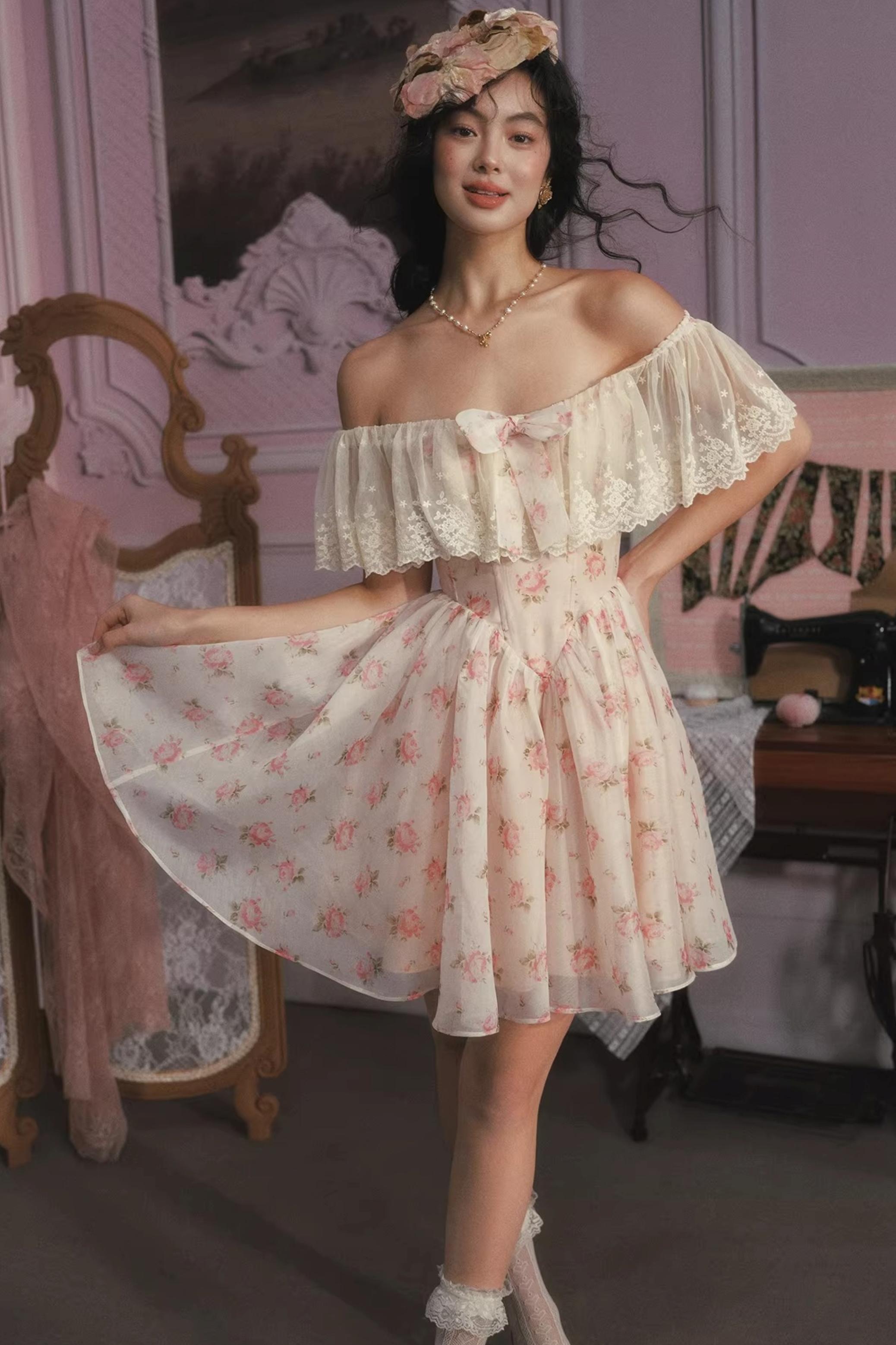 Princess Pink Short Fishbone Dress – BellaModa