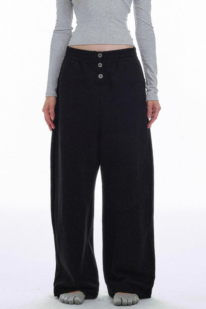 Solid Color Low-Rise Sweatpants