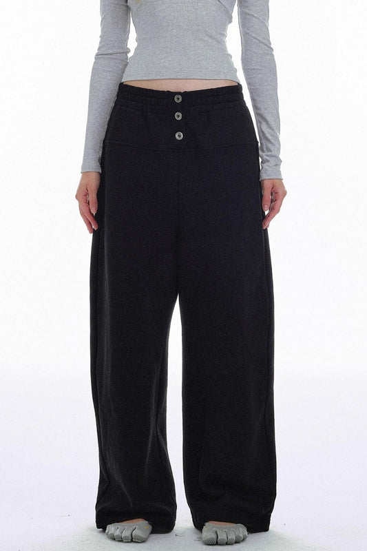 Solid Color Low-Rise Sweatpants