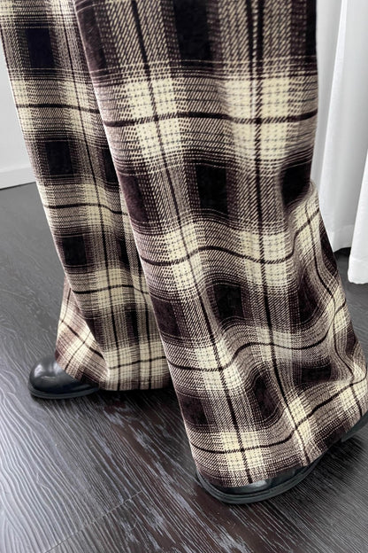 Versatile Khaki Plaid Trousers