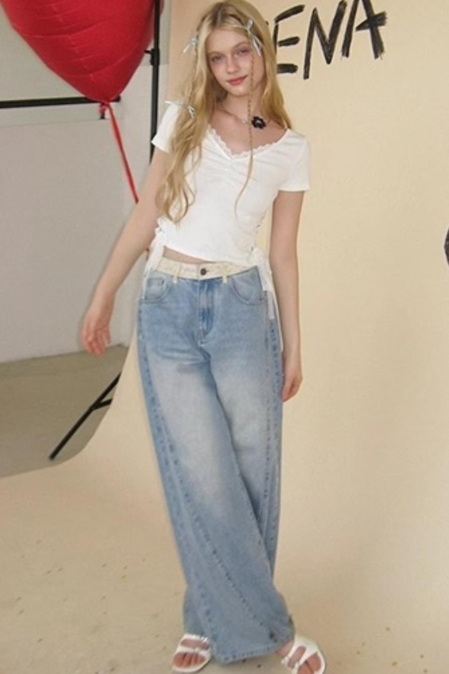 Elegant V-Neck Pleated T-Shirt