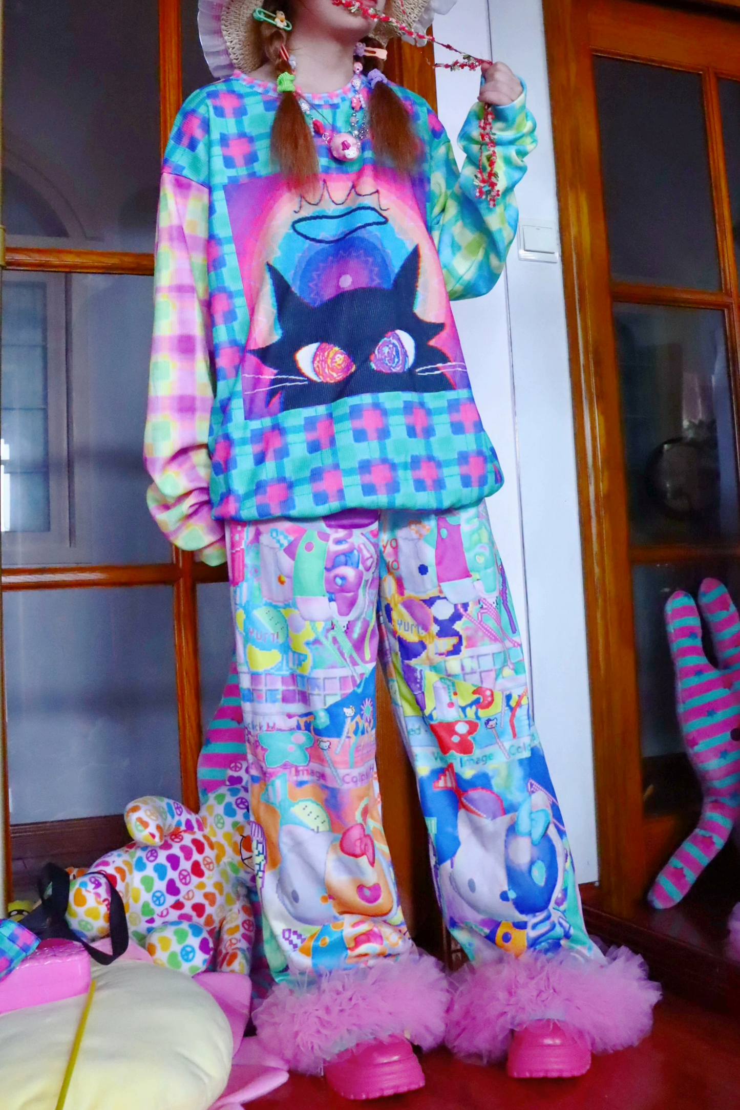 Magic Cat Patchwork Sweatshirt