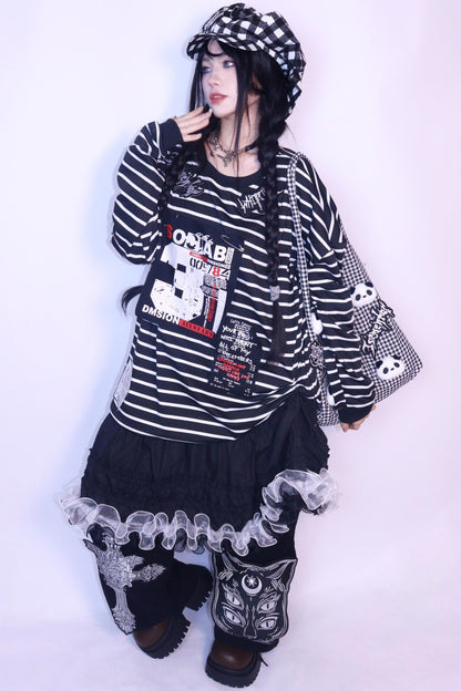 Subculture Striped Velvet Top