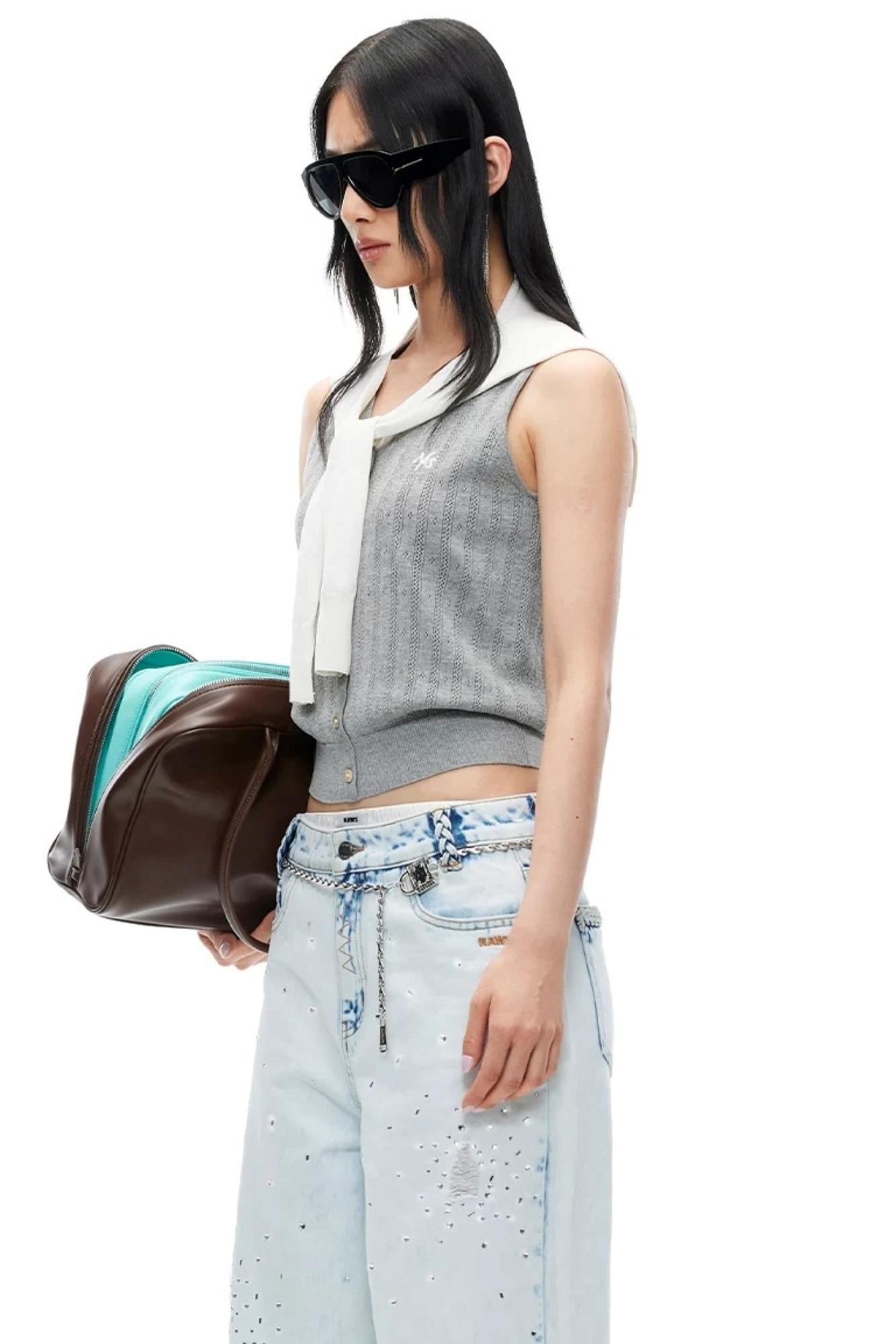 Tencel Linen Color-Blocked Vest