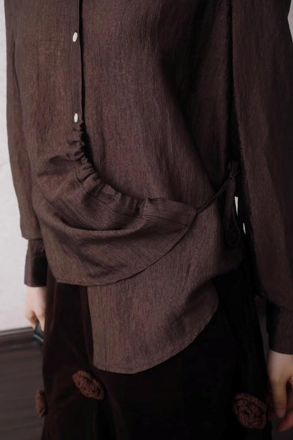 Autumn Acetate Chinese Shirt