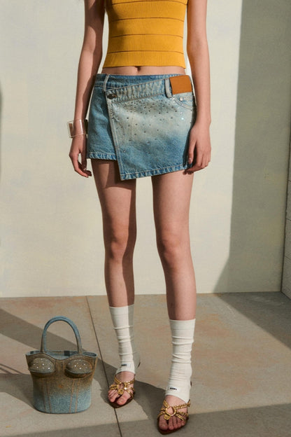 Origami Denim A-line Skirt