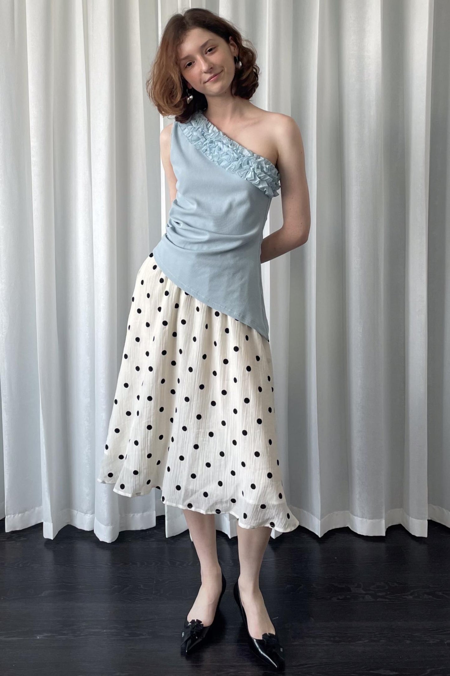 Polka Dot Beige Skirt