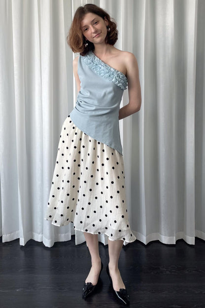 Polka Dot Beige Skirt