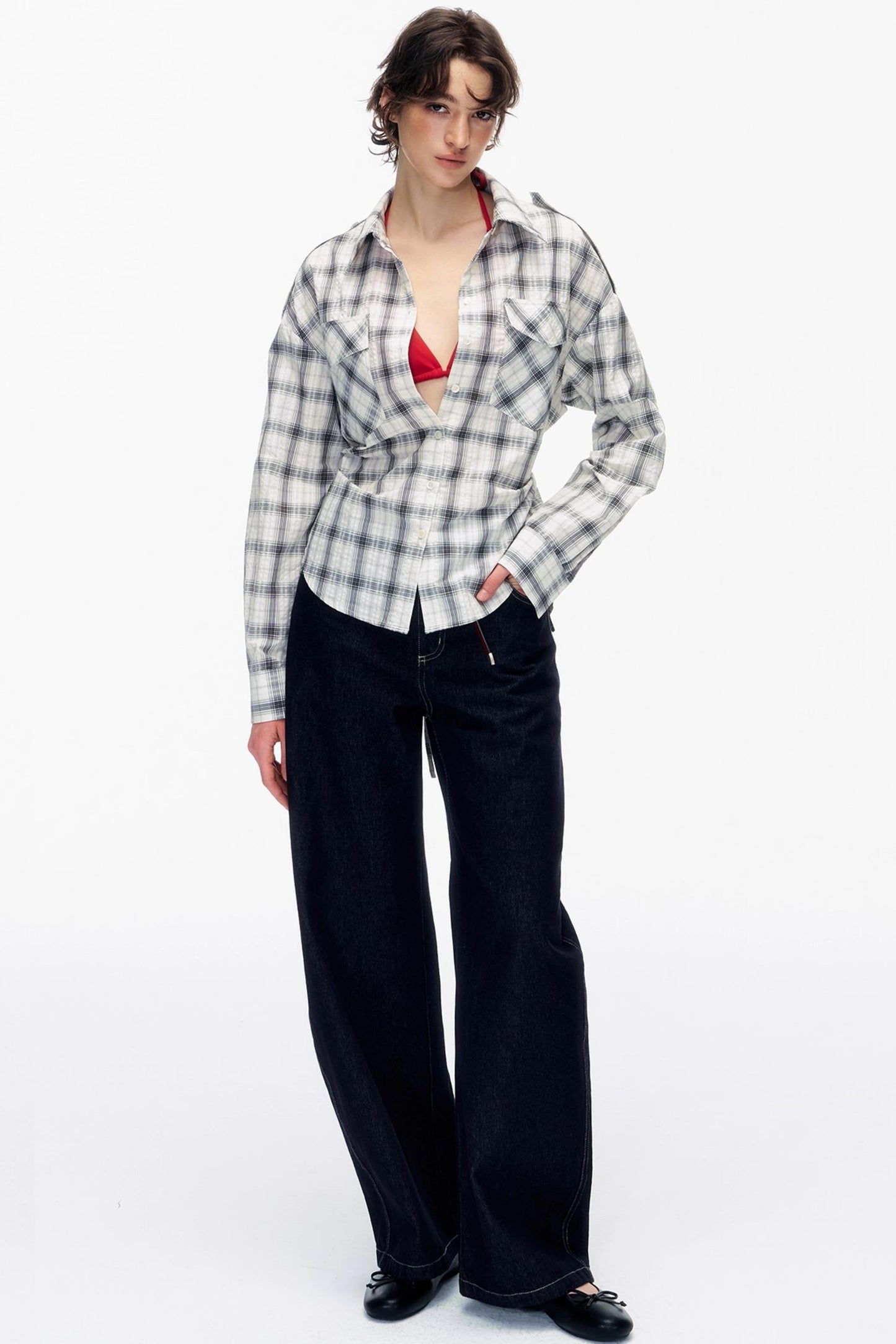 Pose Silhouette Plaid Shirt