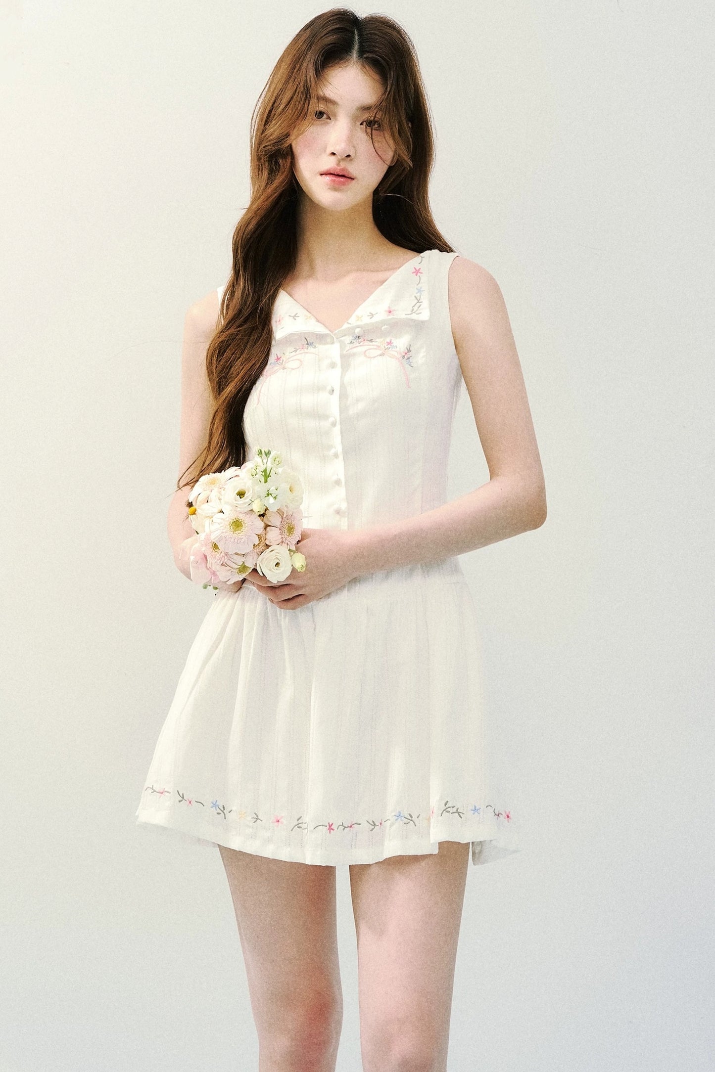 White Embroidered Summer Dress