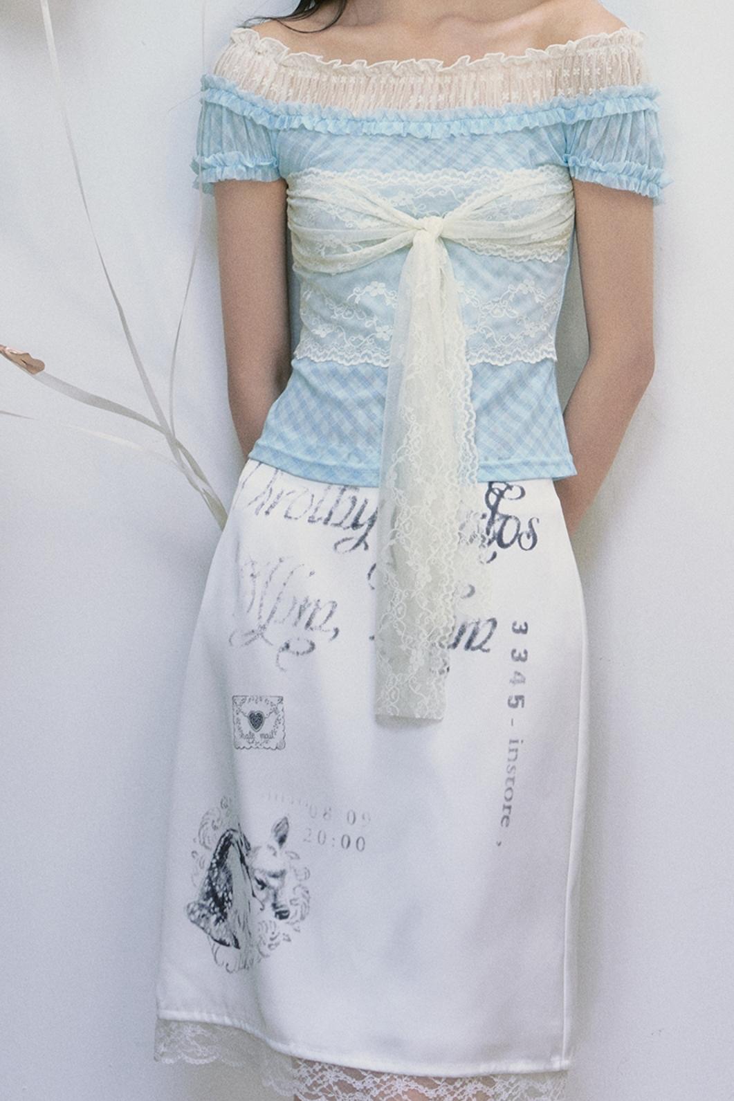 Plaid One-Shoulder Top