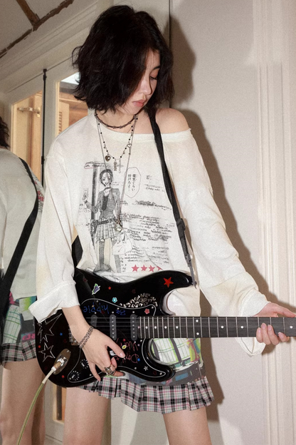 Vintage Distressed Printed Top