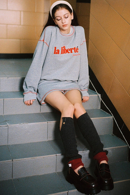 Vintage Gray Sweatshirt & Pants Set-Up