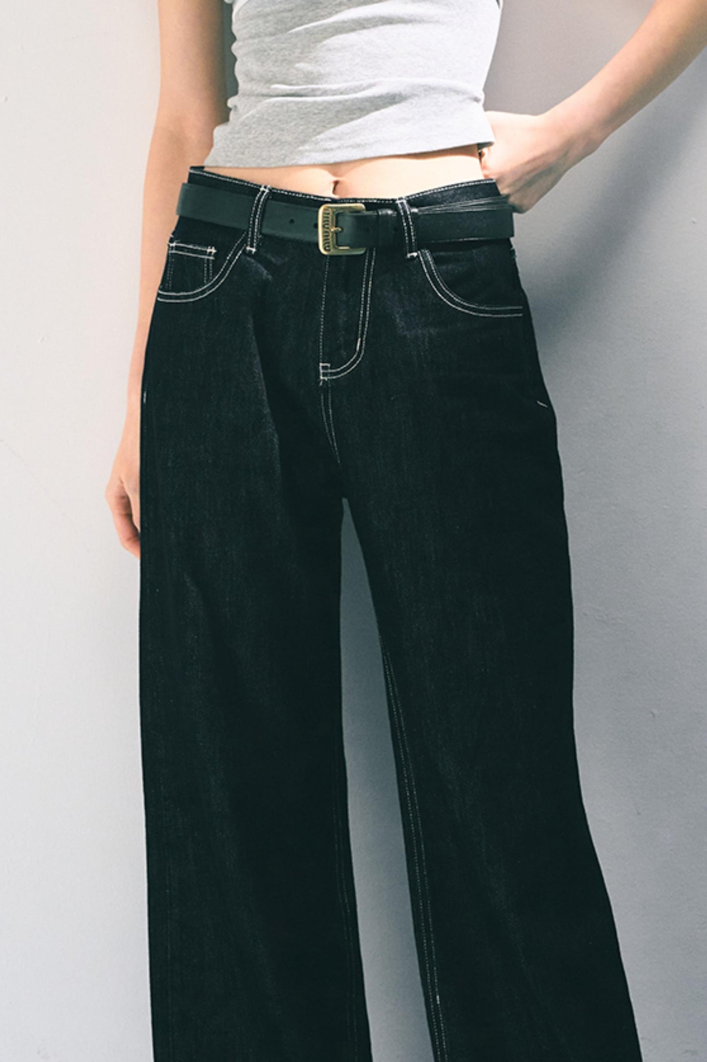 Original Cow Color Wide Leg Jeans