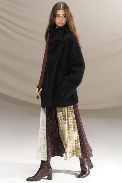 Silent Gallery Black Wool Coat