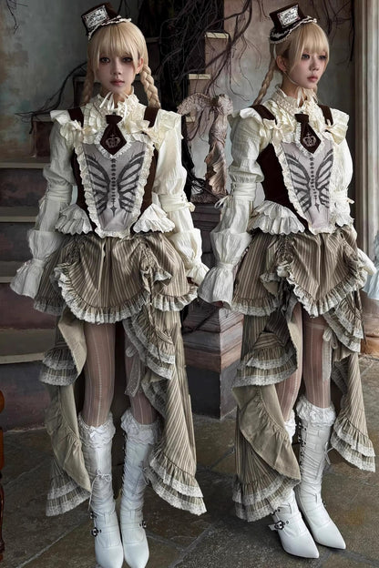 Beige Lace Trim Shirt