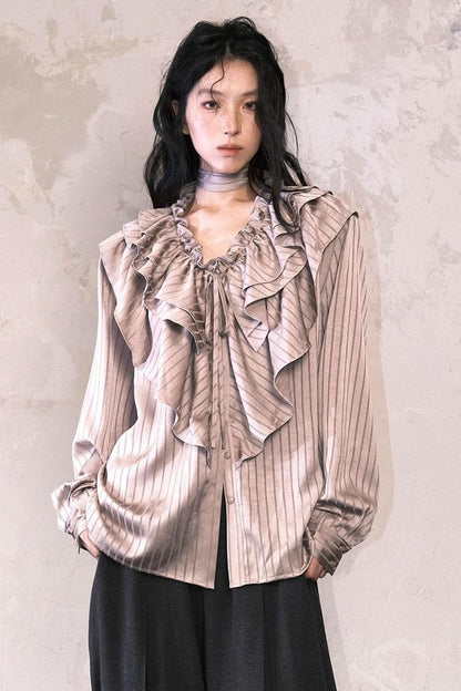 Vintage Bronze Ruffled Shirt