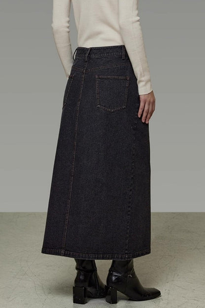 Patchwork Fur Collar Denim Jacket Set-Up