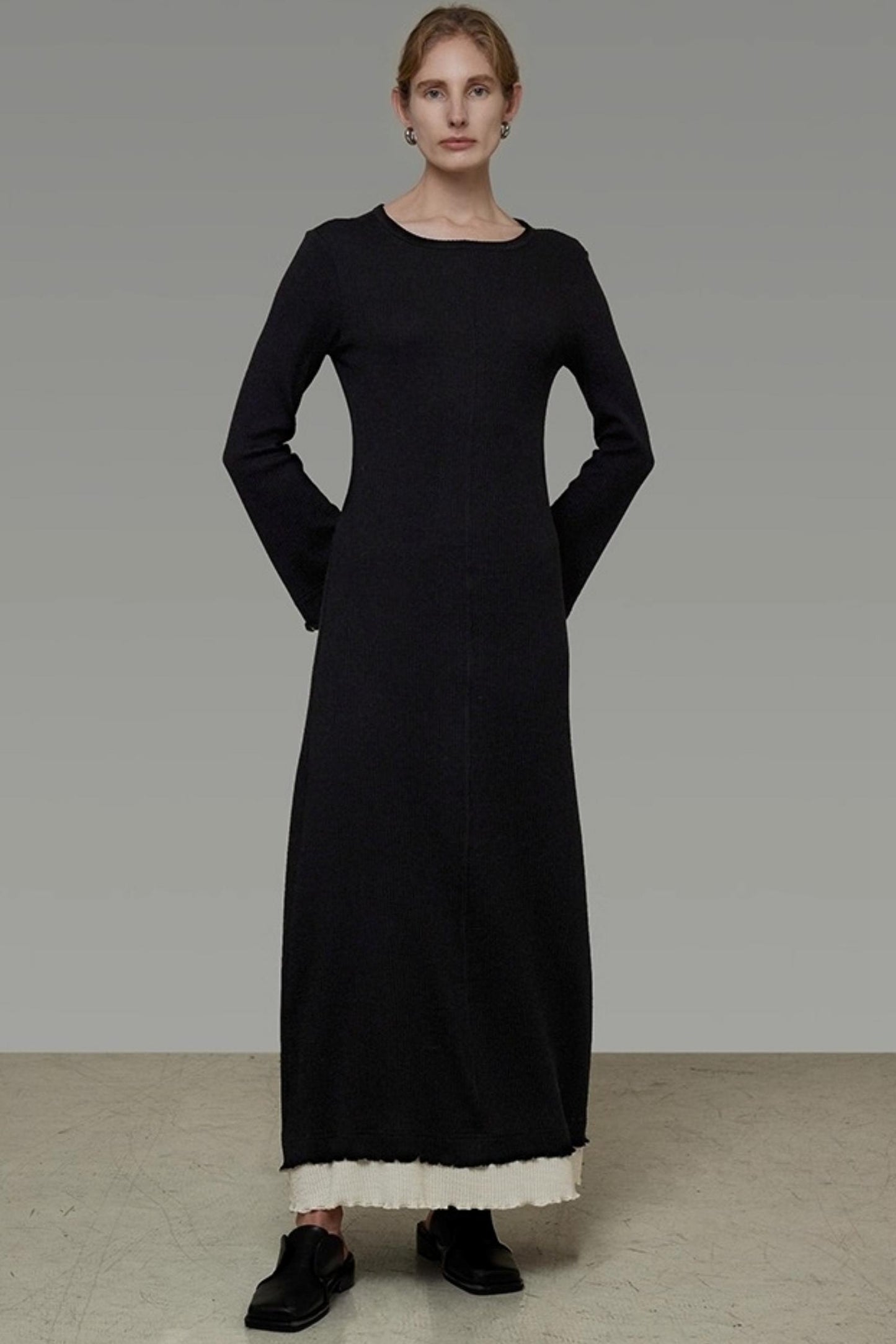 Flared Sleeve Slimming Dress