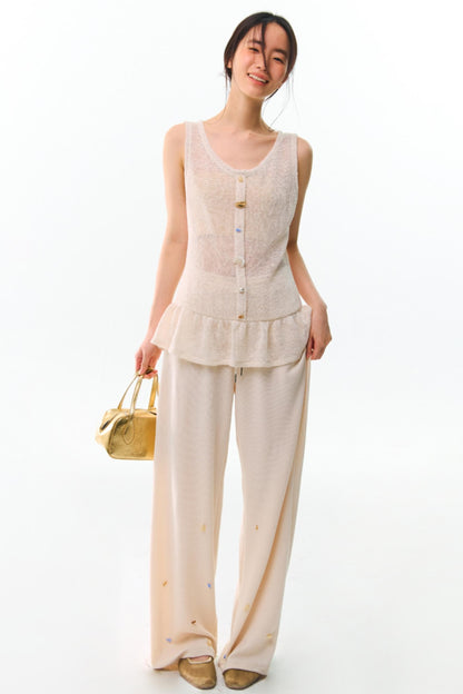 Shards Sequin Ruffled Top