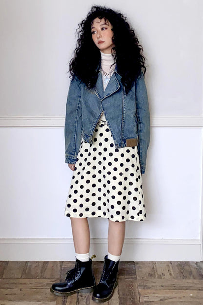 Retro Casual Polka Dot Skirt