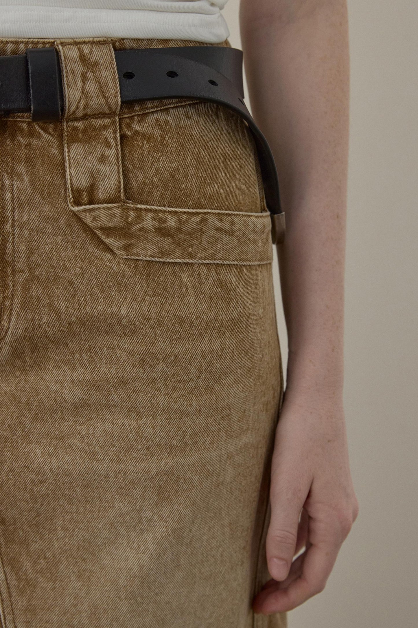 Wooha Vintage Brown Denim Skirt