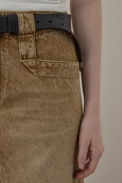 Wooha Vintage Brown Denim Skirt