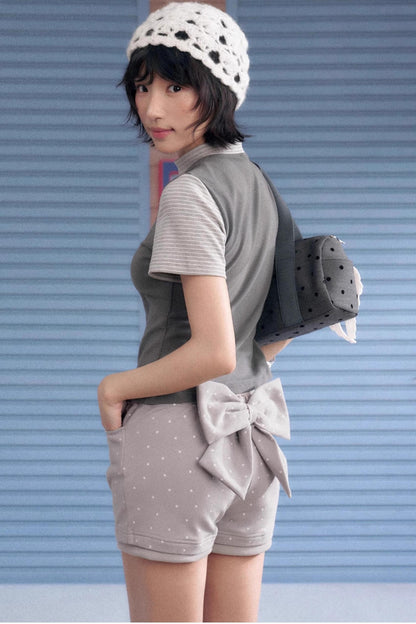 Playful Polka Dot Peplum Shorts