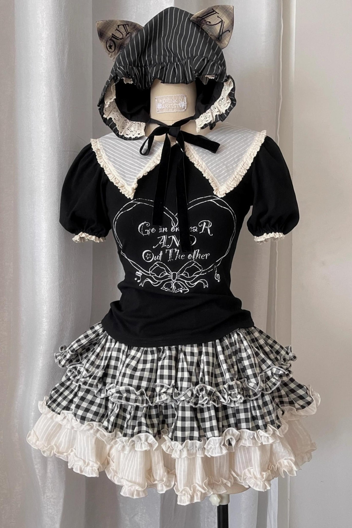 Black And White Plaid Suit Set-Up