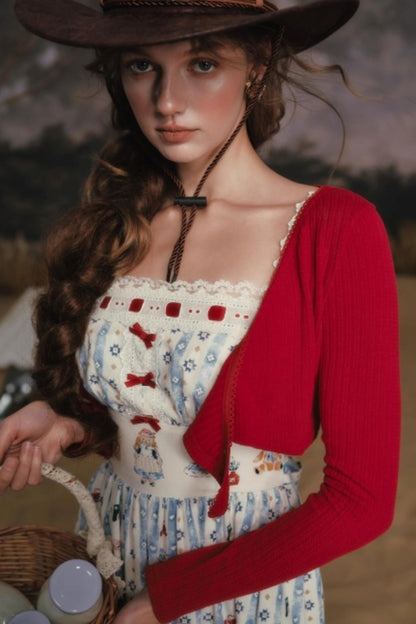 Pastoral Striped Dress Set-Up