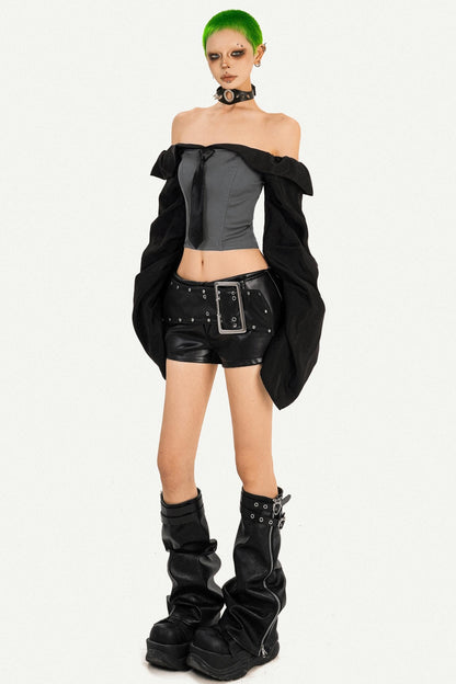 One-Shoulder Long Sleeve Punk Shirt