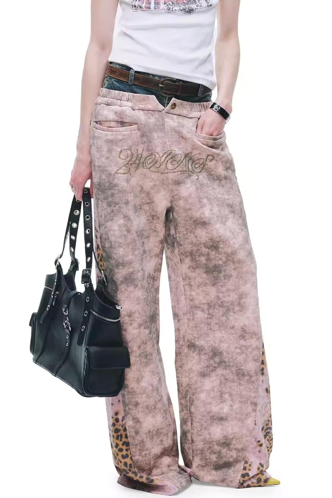Tie-Dye Distressed Sweatpants