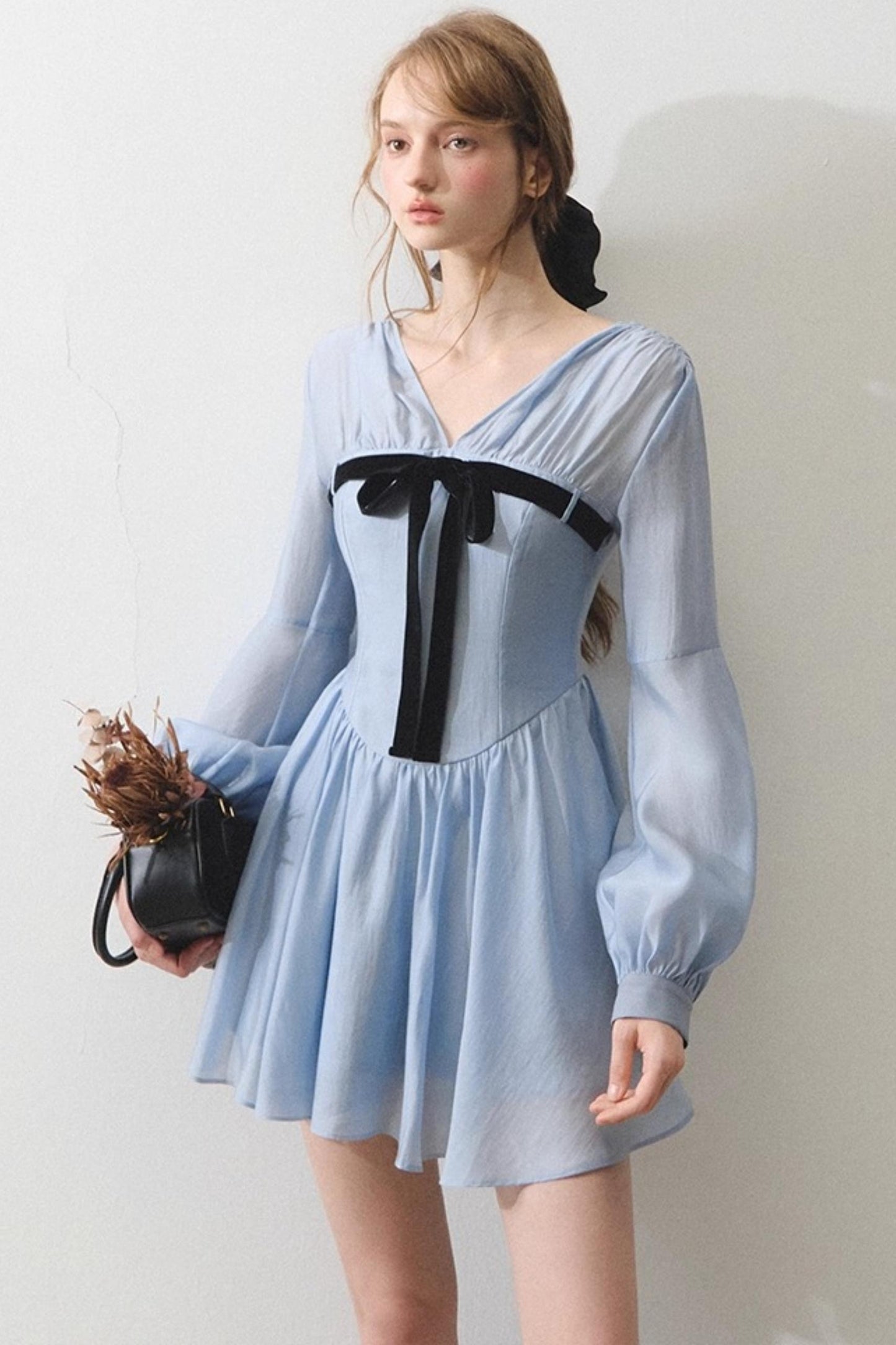 Mint Vintage V-Neck Tencel Dress