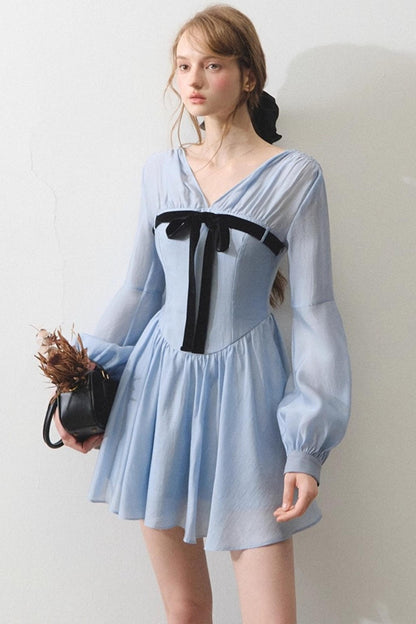 Mint Vintage V-Neck Tencel Dress