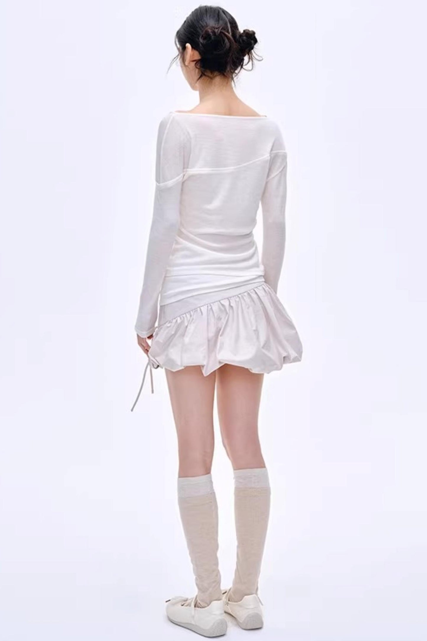 Asymmetrical Wool Blend Blouse
